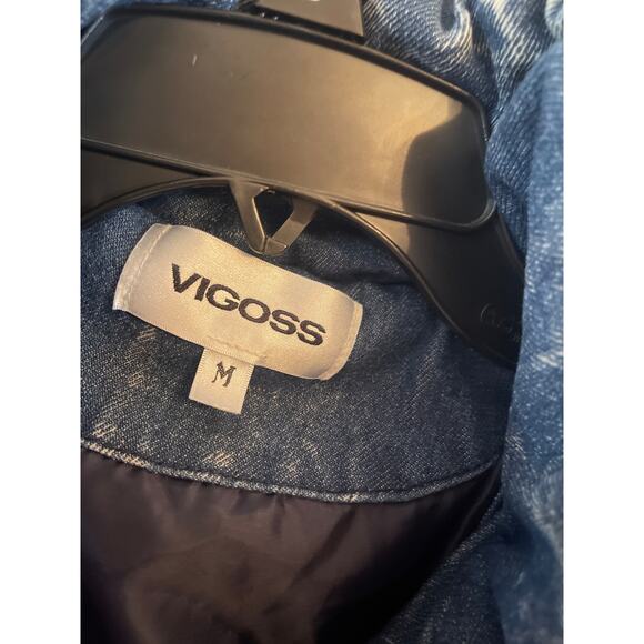 Vintage 2012 VIGOSS acid washed denim, puffer, jacket size medium - Picture 4 of 8